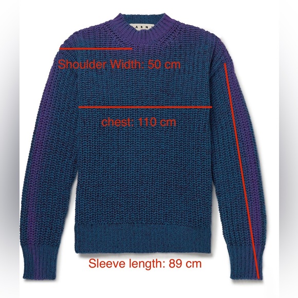 Marni Blue Rib-Knitted Sweater with Purple Ombré Effect - Picture 8 of 8
